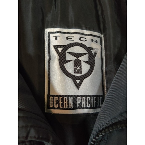 Vintage OP Ocean Pacific Tech Jacket Men's Sz L Full Zip Snap Snowboard Coat - Picture 4 of 14